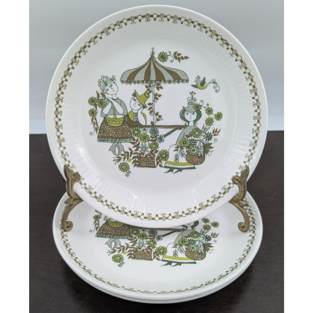 Figgjo Flint Turi Design Norway Market Salad Plate Set of 3 Plates 8"